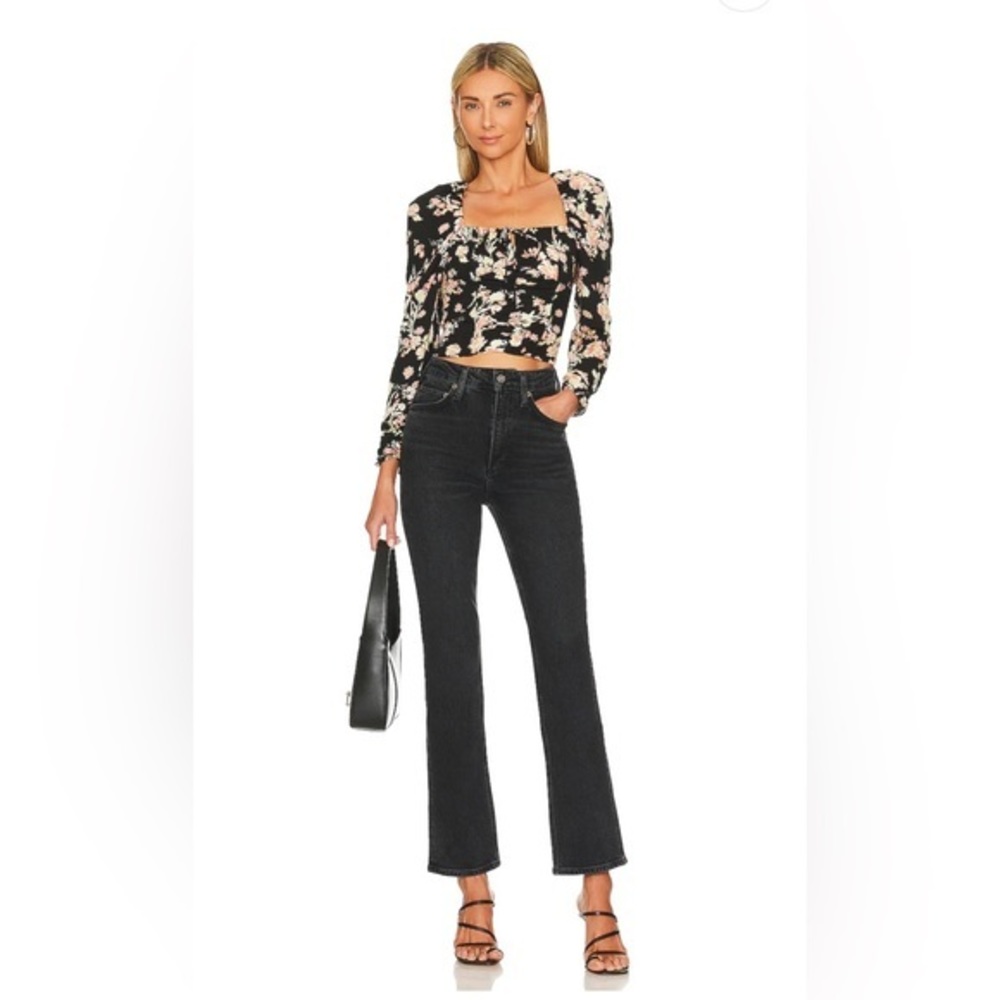 Free People‎ Hilary Black Printed Top - Picture 4 of 4